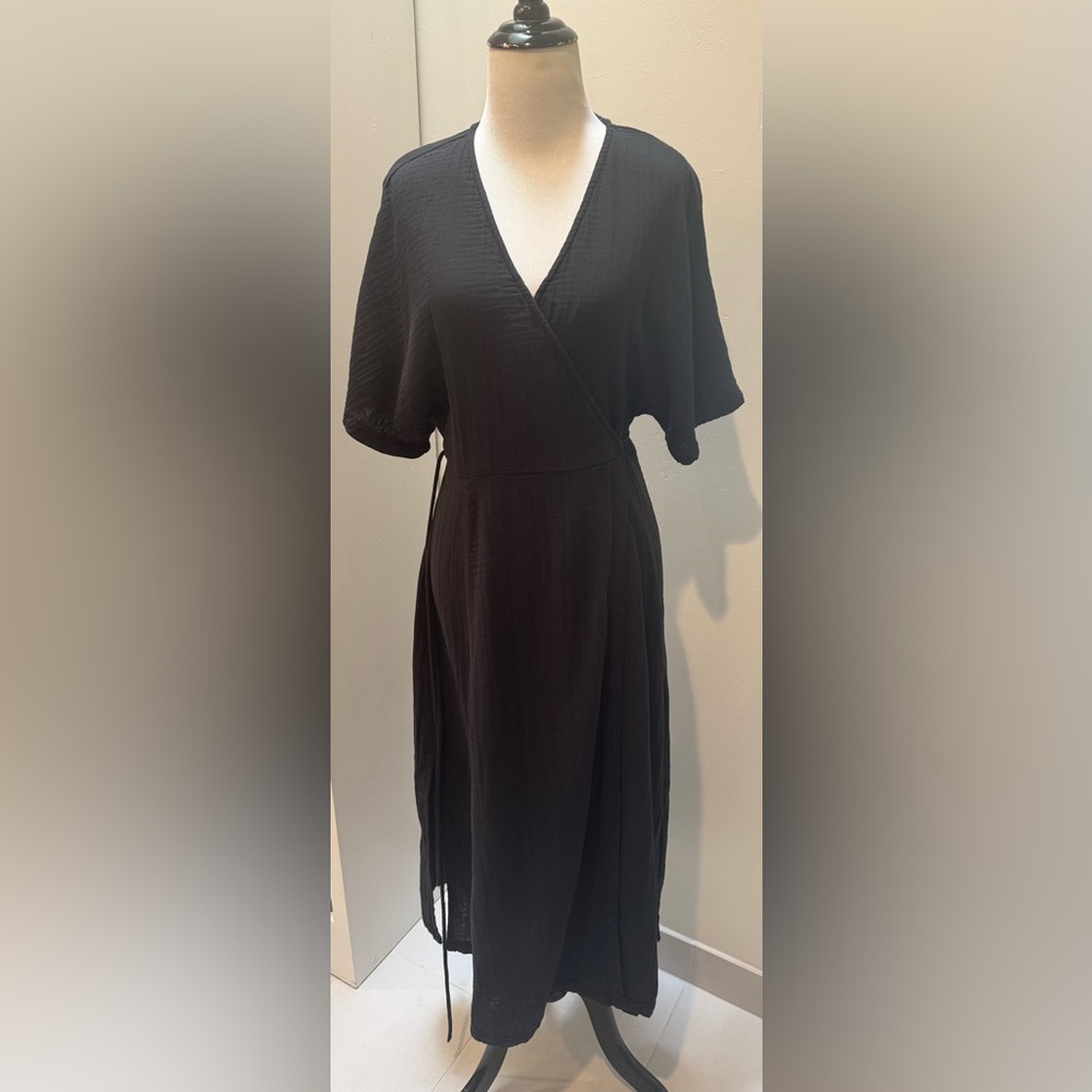 Outerknown Black Luna Wrap Dress